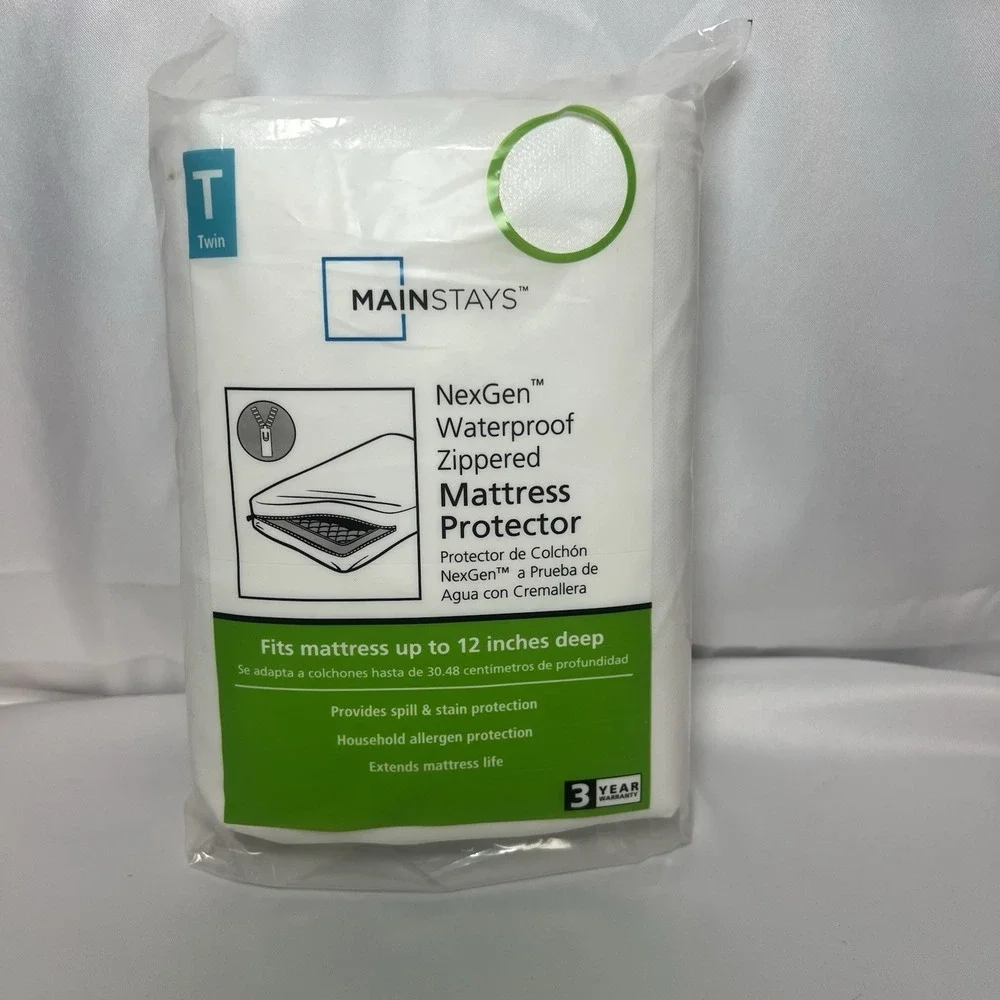 Mainstays NexGen Waterproof & Anti Allergen Fitted Mattress Protector, Twin